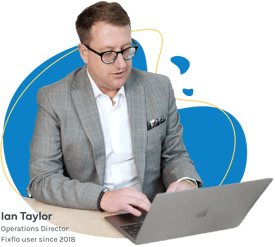 Picture of Fixflo user since 2018, Ian Taylor, Director or Almond Property working on a laptop Picture of Fixflo user since 2018, Ian Taylor, Director or Almond Property working on a laptop