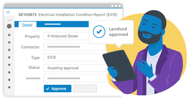Landlord approving a quote through the Fixflo platform